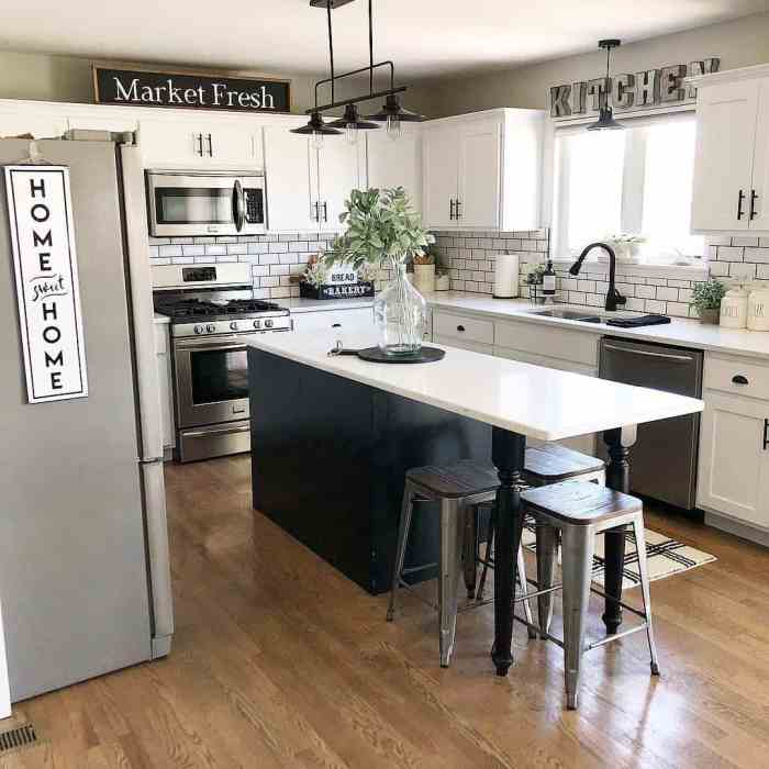 Decor for black and white kitchen