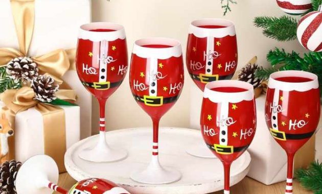 DIY Wine Glasses Christmas Festive Craft Ideas