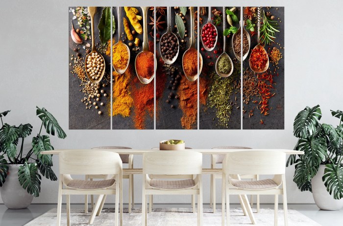 Modern trendy kitchen wall decor