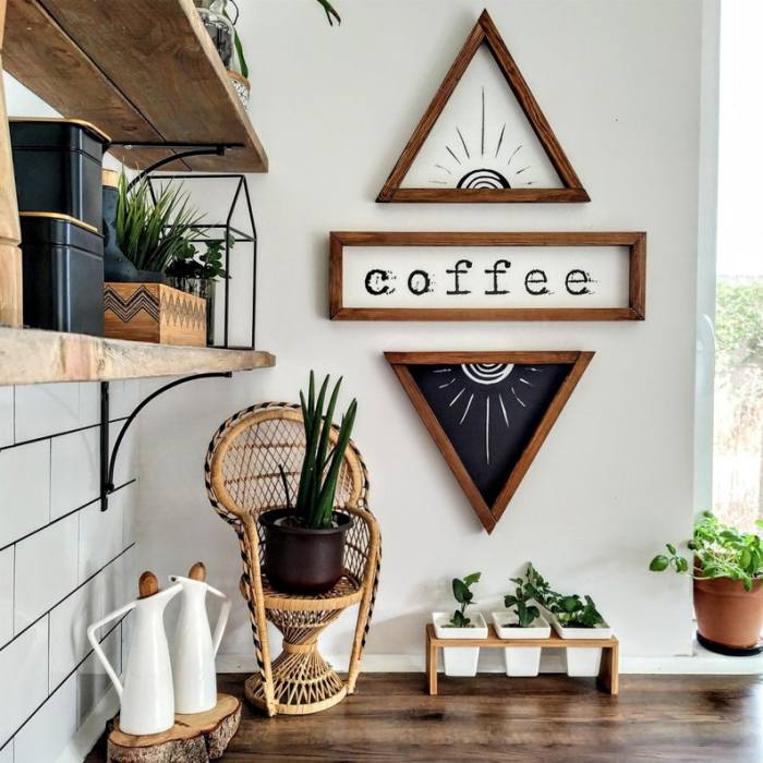 Modern trendy kitchen wall decor