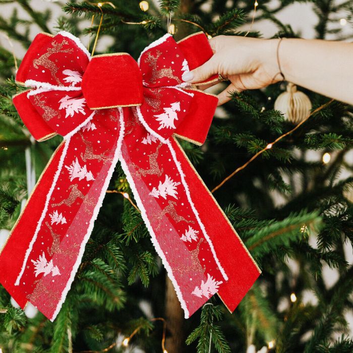 Christmas tree bow topper diy