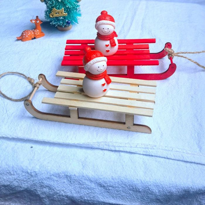 Christmas wooden sled decor