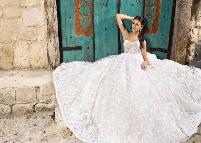 Bling lace wedding dress