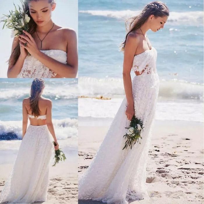 White dresses for beach weddings