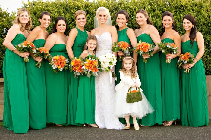 Emerald green wedding bridesmaid dresses