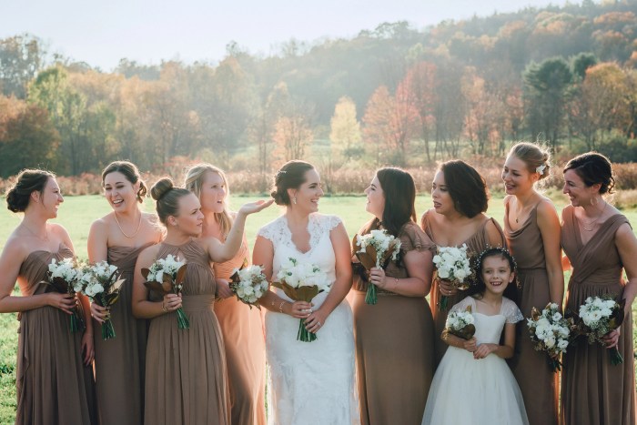 Brown long sleeve wedding guest dress