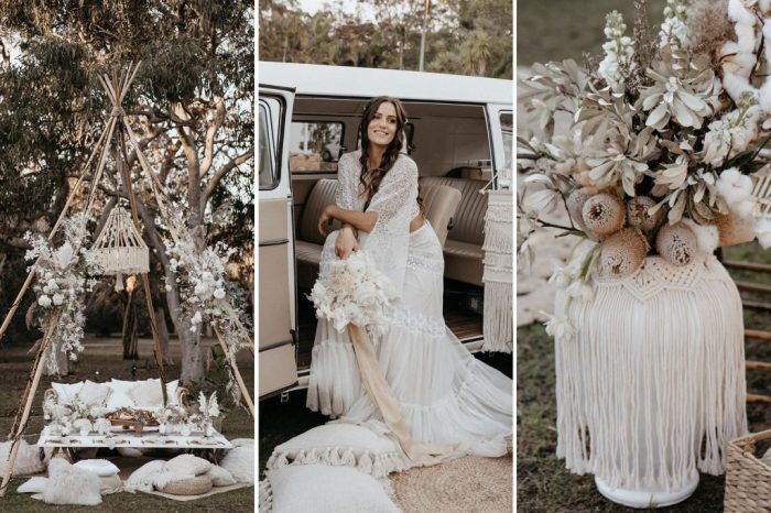 Boho linen wedding dress