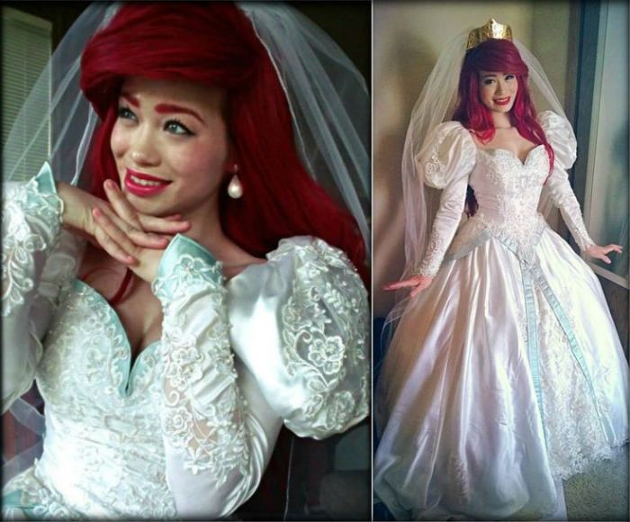 Princess wedding disney ariel dress gowns angelo alfred