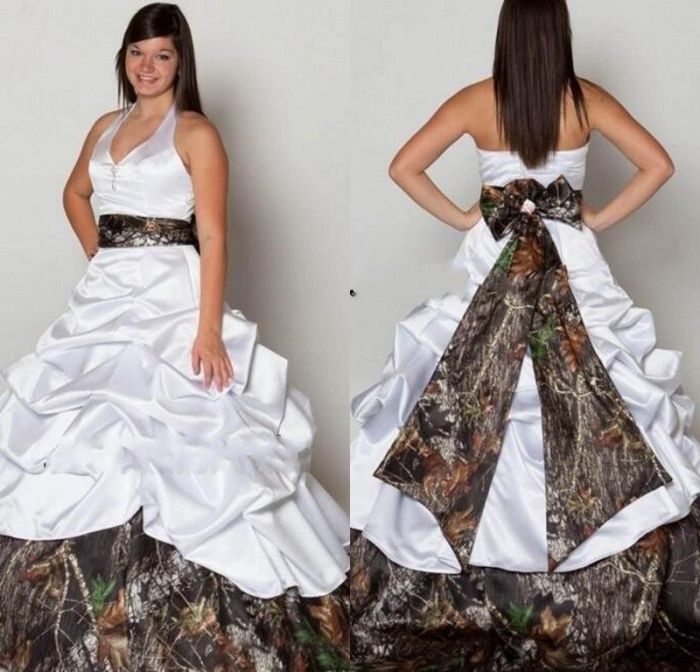 White camo wedding dresses