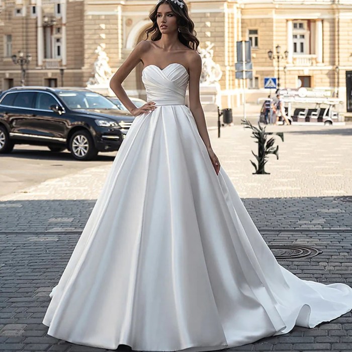 Wide strap wedding dress