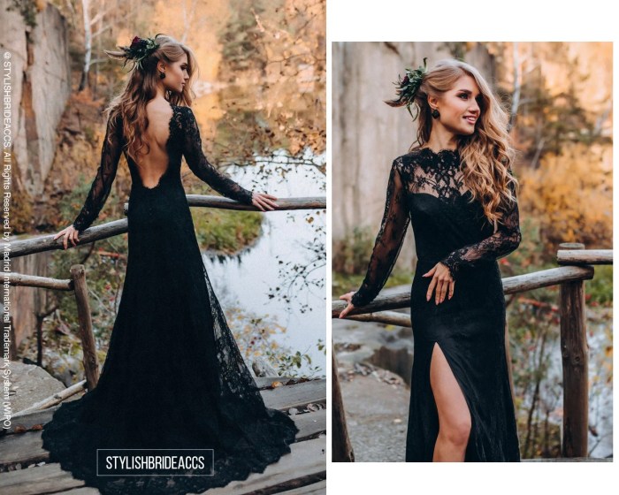 Dark colored wedding dresses