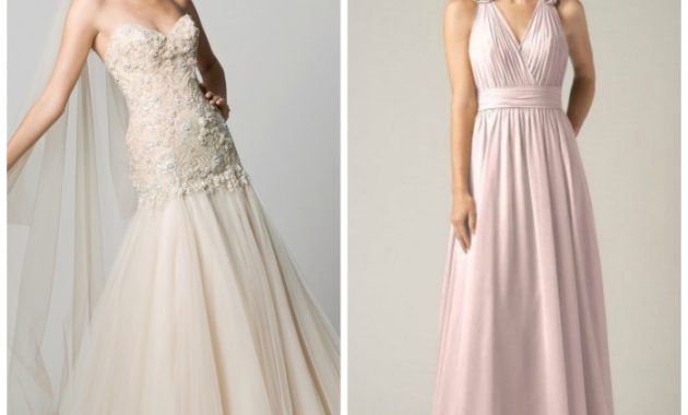 Champagne Wedding Dress and Bridesmaids